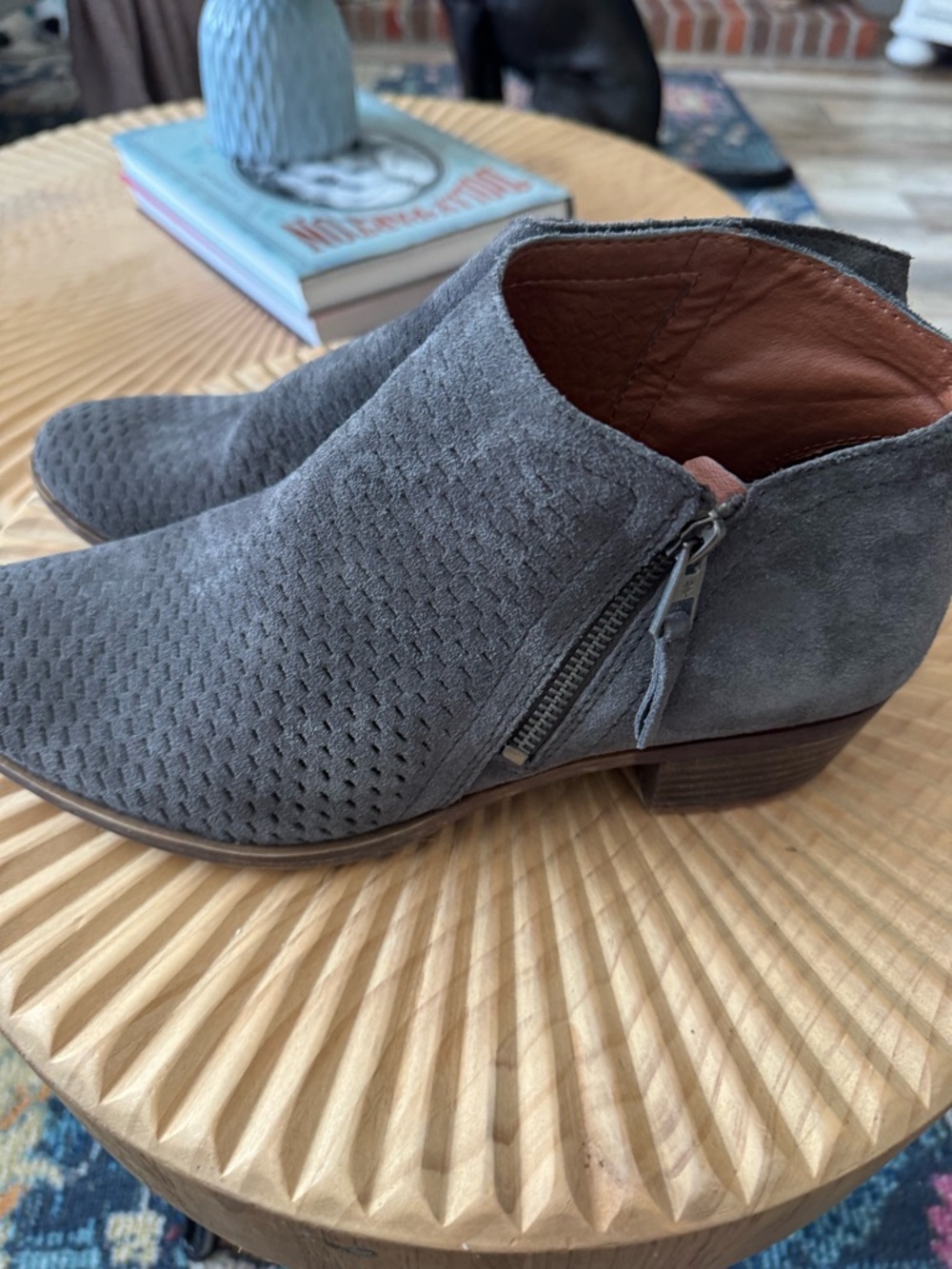 Lucky Brand Brielley Gray Suede Booties Size 10.5